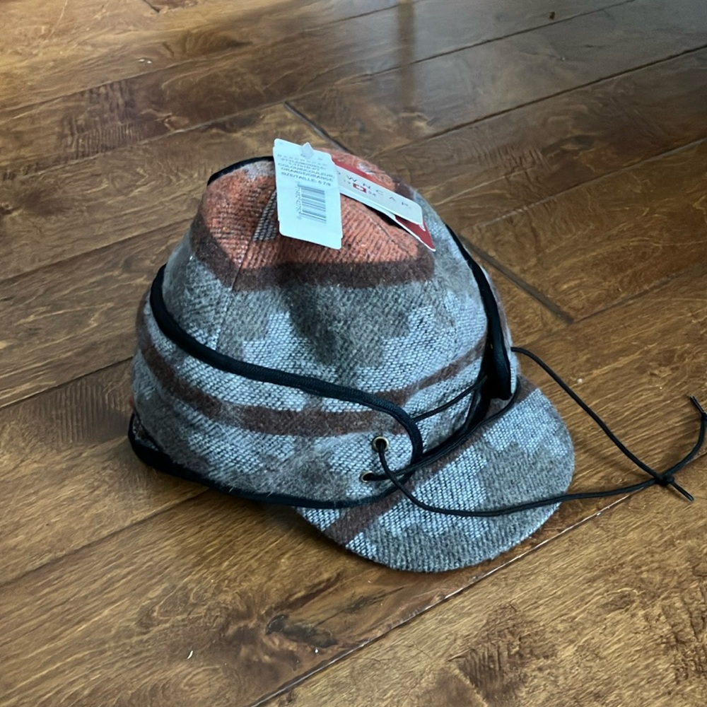 NWT Crown Cap Orange Navajo Railroad Hat w Pony tail Hole